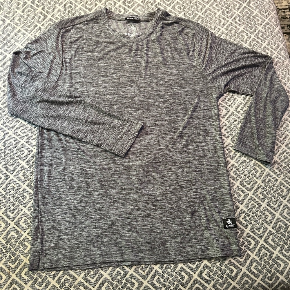 Kids Medium grey extreme stretch Rugby University long sleeve undershirt